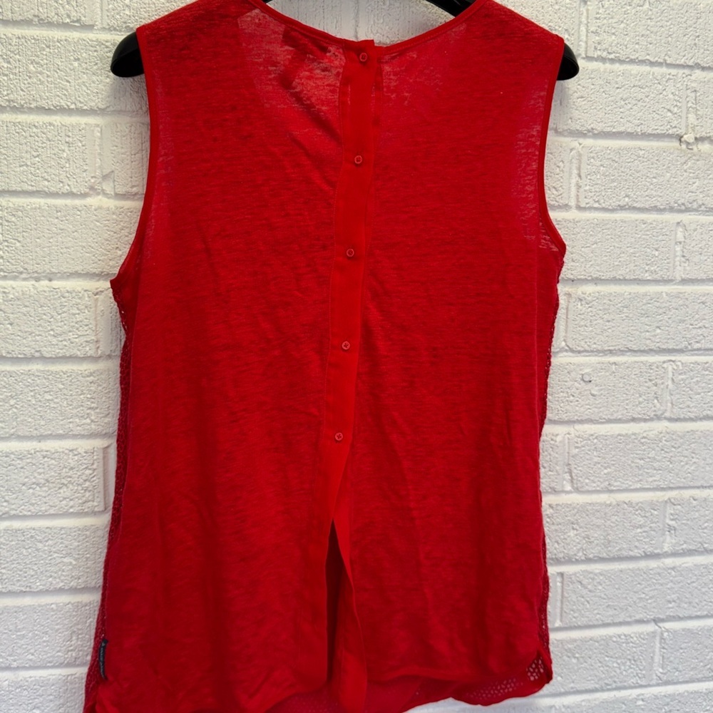 Armani Jeans Red Ribbed Tank Top with Black Trim - Picture 8 of 14